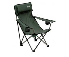 DAM Faltstuhl mit Getränkehalter, Campingstuhl, Dunkelgrün, 70x85x98cm, 8470007