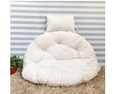 LYHY Schaukelkissen Sessel Rattanstuhl Schaukelnest, rundes rutschfestes Schaukelsitzkissen Bequemes Zuhause und Yard-Durchmesser & egrave; tre100cm Weiß