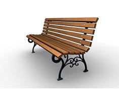 NAKA24 Parkbank Gartenbank Gestell Gusseisen Massivholz Kiefer 150 cm lang (0112)