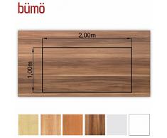 Bümö® stabile Tischplatte 2,5 cm stark - DIY Schreibtischplatte aus Holz | Bürotischplatte belastbar mit 120 kg | Spanholzplatte in vielen Formen & Dekoren| Platte für Büro, Tisch & mehr (Rechteck: 200 x 100 cm, Zwetschge)