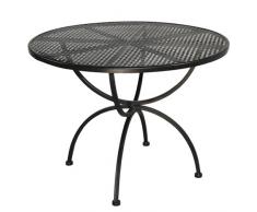 MBM 156137 Tisch Romeo, Durchmesser 100 x 73 cm, Eisengestell Plattenfarbe marone antik