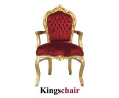 Barocksessel mit Armlehne KingsChair gold/bordeaux