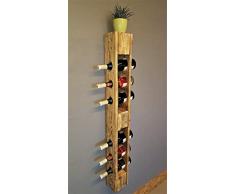 Weinregal Holz vintage Flaschenregal Palette natur Weinflaschenregal Wandregal Regal Hängeregal Palettenregal Palettenmöbel Bar Holzregal Shabby