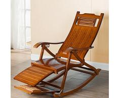 Duo Wooden Lounging Rocker Deck Schaukelstuhl Relaxing Recliner Lounge Sitz/verstellbare Fußstütze und abnehmbare Kissen