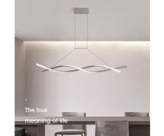 Modern Designer Esstischlampe LED Pendelleuchte Dimmbar Esszimmerlampe Wohn-Schlafzimmer Hotel Höhenverstellbar Innen Decke Hängelampe mit Fernbedienung für Studie Landhaus Zimmer Deko Hänge-Leuchten