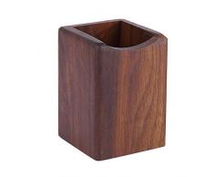 Lumanuby 1x Walnuss Stiftehalter für Stifte Bleistift Lineale Schere Platze Holz Pencil Holder Als Tisch Deko für Haus Büro Geschenk für den Schulstart, Business-Konferenz, Abschluss 7x7x10cm