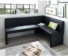 Generisch Eckbank Kunstleder Esszimmerbank Sitzbank Sitzecke Küchen-Bank (200x140, schwarz)