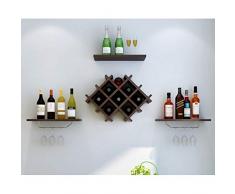 BinLZ Weinschrank Wein Wandbehänge Wandhalterung/Regal Schwarz Weinhalterung/Weinglasständer Rotweingitter Diamant-Restaurant-Lagerregale Weinhalterung/Weinglasständer Trennwandregal Kreative Weinwan