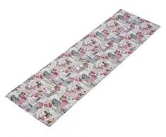 Shabby Chic Tischläufer in natur rosa 40x140 cm 100% Baumwolle französischer Landhaus mit Rosen passende Varianten als Tisch Set und Kissen Typ293