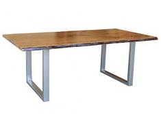 MASSIVMOEBEL24.DE Massiv Esstisch Baumkante Baumtisch Akazie 180x100x76 walnuss lackiert Freeform 2#02