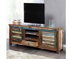 CAGÜ - EXKLUSIVER DESIGN TV-TISCH [BORNEO] aus RECYCELTEM TEAK MASSIVHOLZ 150cm, NEU!