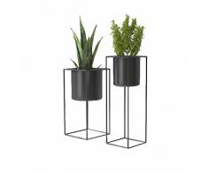 Blumenständer Topf Rack Wohnzimmer Metall bodenständer Balkon Eisen Dekoration Display Pflanzer Halter Kräuter Bonsai Regal Garten (schwarz) (größe : L)