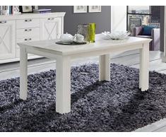 Esstisch Kasimir 10 Pinie weiß 160(207)x90x75 cm Esszimmertisch Speisetisch Tisch Esszimmer Landhausmöbel Landhausstil