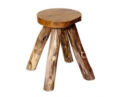 Brillibrum Design Teakholz Hocker - Holzhocker Gartenstuhl Schemel aus Teak Badhocker aus massiv Holz Sitzhocker 45 x 27 x 24 cm (H x B x T)