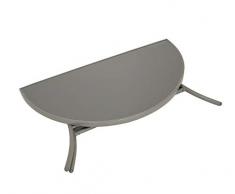 DEGAMO Wandtisch Palermo halbrund 58x110cm, klappbar, Stahl silberfarben, Glas grau, Innen und Außen