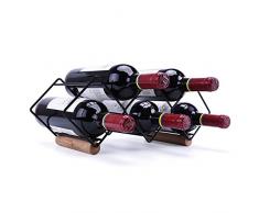 IronRen Freistehendes Weinregal aus Metall, Theke aus Holz, Tisch-Weinflaschenhalter, perfekt für Heimdekor & Küche, Aufbewahrungsregal, Bar, Weinkeller, Schrank, Speisekammer usw.