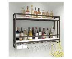 Flaschenregal - GMING Weinhalter Retro Holz Wandregal Metall Eisen Halterung Lagerung Weinregale Hängen Weinflasche Wein Vitrine (Size : 100 * 20 * 55cm)