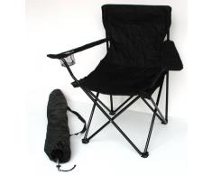 Anglersessel, Campingstuhl - klappbar mit Getränkehalter und Tragetasche - schwarz