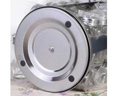 Provance Modernes drehbares Edelstahl Gewürzregal mit 16 Echtglas Gewürzgläsern 17 teilig, spülmaschinengeeignet