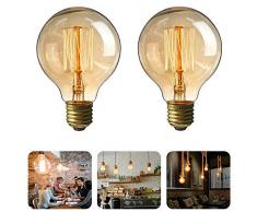 Mture Edison Vintage Glühbirne, E27 40W Globe Glühlampe Retro Glühbirne Warmweiß G80 Birne Dimmbar Filament Dekorative Glühbirne für im Haus Café Bar usw, 2 Stücks