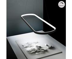 Esszimmer-Lampe Modern Pendelleuchte LED Dimmbar Designer Tolle Ring Esstischlampe Hängelampe aus Metall Deckenleuchte Höhenverstellbar Kronleuchter für Esszimmer Wohnzimmer Restaurant Küche, Schwarz