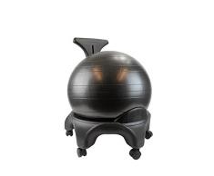 BESTMANN Ballstuhl I Balance Stuhl mit Rollen I Robuster Sitzball für einen gesunden Rücken I Fit Chair Büro und zuhause