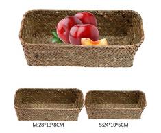 Sue Supply Aufbewahrungskorb aus Seegras, rechteckig, geflochten, für Topfpflanzen, für den Schreibtisch, Größe S, M, M