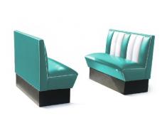 Bel Air Dinerbank 8 Farben Retro Fifties HW-120 50er Jahre Bank Chrom Art Deco, Farbe:Turquoise
