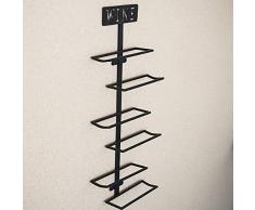 ANNING Weinregal Metall Wand Schmiedeeisen Sechs Flaschen Weinhalterung Regal Für Restaurants, Bars, Tägliche Heimtextilien Usw Weinständer Schwarz