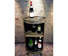 Livitat® Minibar Hausbar Regaltonne Ölfass H80 cm Industrie Look Rost Loft Vintage LV5055