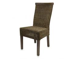 Ramira Rattanstuhl/Esszimmerstuhl/Stuhl/Korbstuhl/Massivholz/Rattan - palmskin