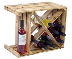 Weinregal Flaschenregal X geflammt 50x40x27cm Regalkiste Weinkiste fertig montiert!