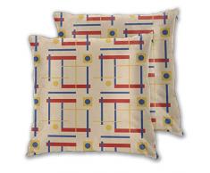 A Nod To Bauhaus Circle Wurfkissenbezug, dekorativ, weich, quadratisch, für Couch / Sofa / Bett / Stuhl, 45,7 x 45,7 cm, 2er-Set