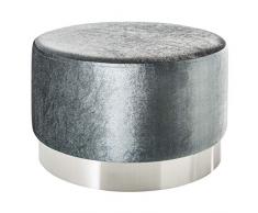 Riess Ambiente Eleganter Couchtisch MODERN BAROCK Samt Silber Hocker Sitzhocker Fußhocker Tisch Wohnzimmertisch Samtbezug Samtstoff