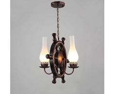 Weinlese-hölzerne hängende Lampen Esszimmer Küche Holzleuchte Deckenleuchte Retro Industrie Esstisch Leuchte Kronleuchter Schlafzimmer Hängelampe Glaswasc Aisle-Lampe Hängeleuchte 2 * E27, oslash; 42