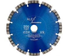 PREMIUM Diamant-Trennscheibe 200 mm x 25,4mm Laser Scheibe passend für Beton Stein Waschbeton Stahlbeton Sägetisch Schneidetisch 200mm