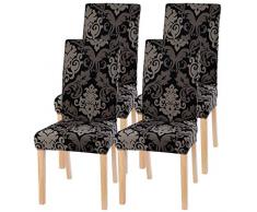 ChicSoleil Stuhlhussen Stuhlbezüge Stretch Esszimmer Sitz Stuhl Abdeckungen Elastische einfarbig modern Stuhlabdeckung für Hotel Esszimmerstuhl Dekoration 1/2/4/6er Set (Barock, 4 Stück)