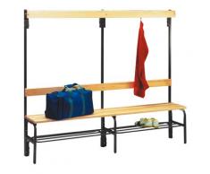 Doppelseitige Garderobenbank, mit Schuhrost, TxH 7 00x450 mm, Länge 1500 mm