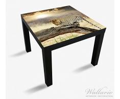 Wallario Möbeldesign/Aufkleber, geeignet für IKEA Lack Tisch - Leopard auf Baumstamm in Afrika in 55 x 55 cm