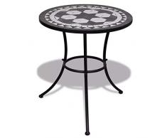 SOULONG runder Mosaik-Tisch, Ø60 cm, Balkon-Tischplatte aus Keramik