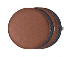 Cozywind Sitzkissen Filz Stuhlkissen Rund Sitzauflage 4er Set Waschbare Sitzpolster Auflage für Innen- und Außenbereich, Haus und Garten, Bank und Stuh (Braun+Schwarz)