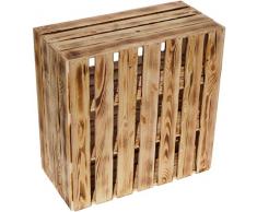 großes Obstkistenregal Bertha geflammt 55x55x30cm Schuhregal Hängeregal Ablageregal Kistenregal mit Zwischnbrett/Mittelbrett