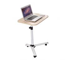HJBH-Tisch - Tischplatte mit drehbarem Rad, Rolltisch for Haus oder Krankenhaus, Verstellbarer Betttisch, Laptop-Tisch, Lesetisch (Farbe: weißer Ahorn)