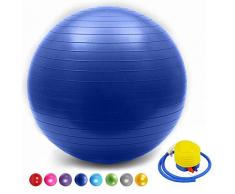 AIYKXY Classic Balance Ball Chair - Übungsstabilität Yoga Ball Ergonomischer Stuhl für Zuhause und Büro Schreibtisch mit Luftpumpe-tiefes Blau,48cm