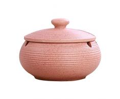 Aschenbecher Für Draussen Mit Deckel Kleiner Vintage Keramik Windaschenbecher Für Bistro Balkon Teetisch Couchtisch, 9 Farben Pink