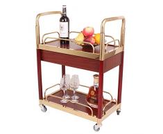 Dfghbn-cart Barwagen Servierwagen Küchenwagen Weinregalwagen Auf Rädern Mit Lagerung Industrielle Rollwagen 2 Ebenen Wein Tee Bierregalhalter (Farbe, Größe : 60x35x75cm)