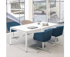 Weber Büroleben GmbH Profi Besprechungstisch 180x80cm NOVA U 4-6 Pers. Konferenztisch Meetingtisch, Gestellfarbe:Weiß