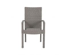 greemotion Stapelsessel Malmö grau, inklusive Auflage, Sitzmöglichkeit für In- und Outdoor, platzsparender Terassenstuhl, Stuhl aus pflegeleichtem Polyrattan, hochwertiges Aluminiumgestell, witterungsbeständig