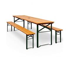 Deuba Bierzeltgarnitur Gartenmöbel-Set Klappbar 170 x 46 x 75cm 2X Bierbänke 1x Biertisch Festzeltgarnitur Biertisch Sitzgarnitur