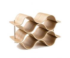 Weinregal 5 Flasche Holz Wave Weinregal Freistehend für Tischbar oder Theken Modernes minimalistisches Design Einfache Montage Süße und trockene Weine für kleine Hausbars Hauptküchen Dekoration